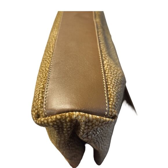 Vintage Borbonese Redwall Suede Clutch Eye of Partridge Italy Brown Leather - Picture 6 of 9